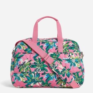 🌸Vera Bradley Medium Travel Bag Suitcase Pink Tropical Spring Break